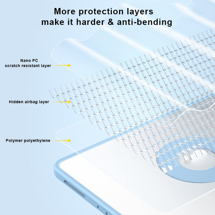 Estuche para tableta inteligente con respaldo transparente giratorio con soporte frontal