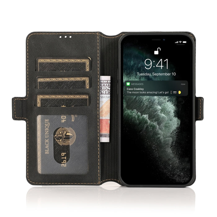 Funda de piel con cierre magnético retro