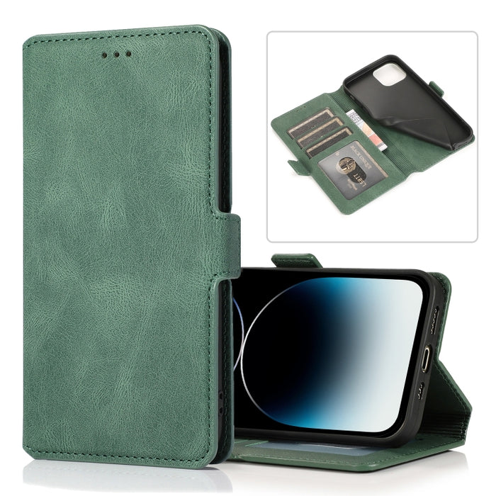 Funda de piel con cierre magnético retro