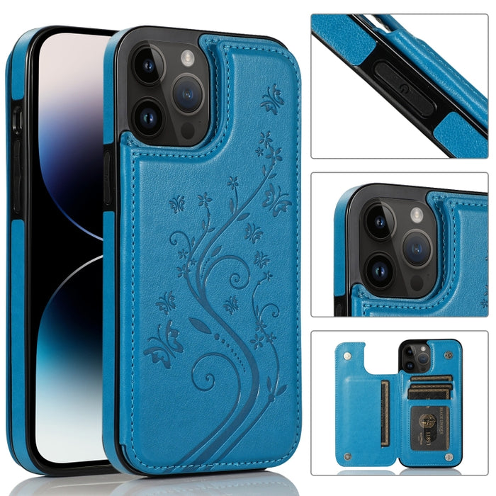 Estuche Doble Hebilla Mariposas Flores