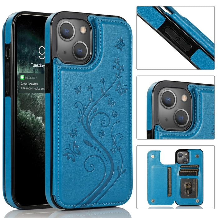 Estuche Doble Hebilla Mariposas Flores