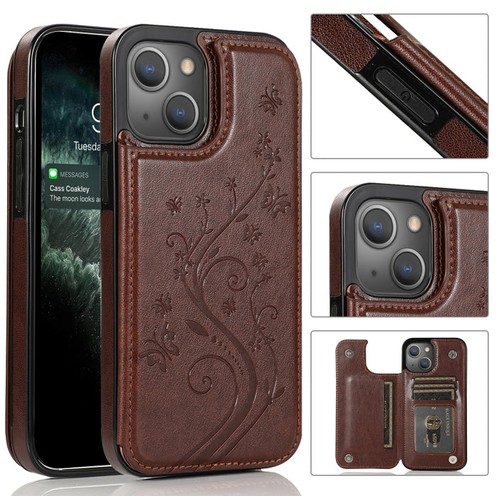 Estuche Doble Hebilla Mariposas Flores