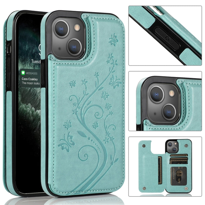 Estuche Doble Hebilla Mariposas Flores
