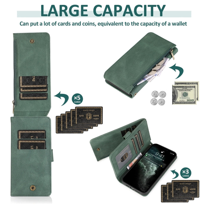 Estuche de cuero con cremallera