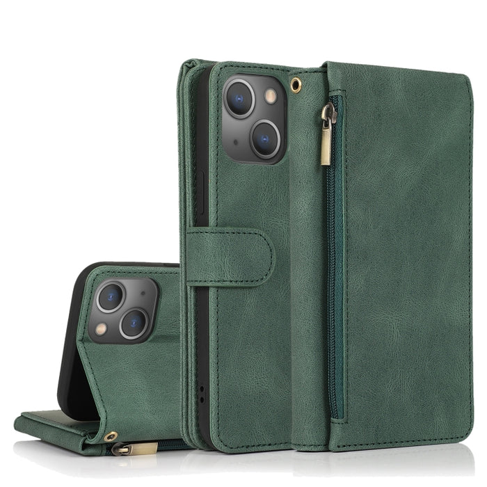 Estuche de cuero con cremallera