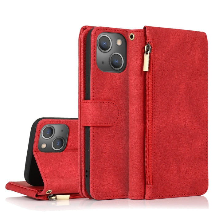 Estuche de cuero con cremallera