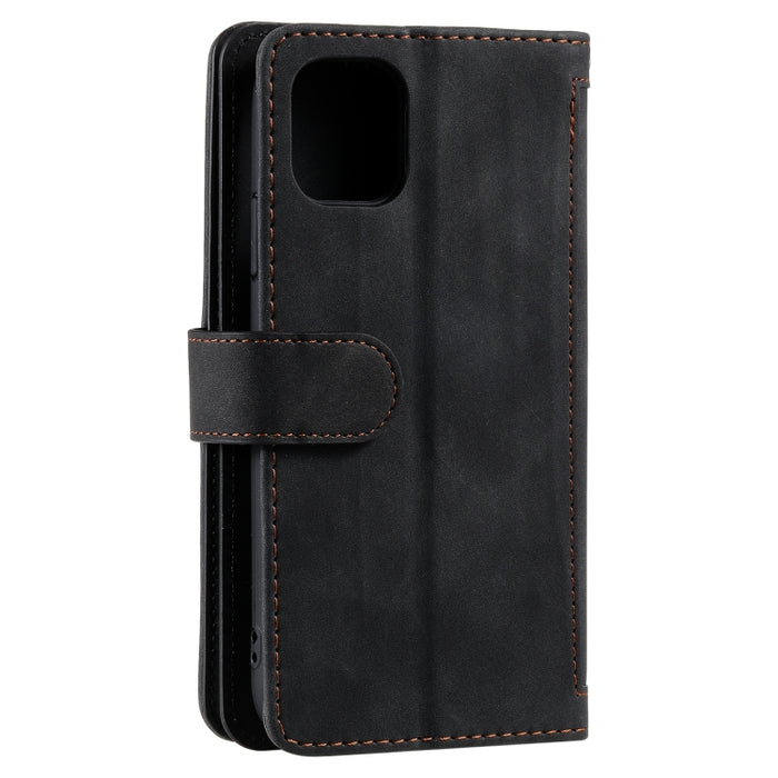 Estuche de cuero con 9 ranuras para tarjetas con cremallera