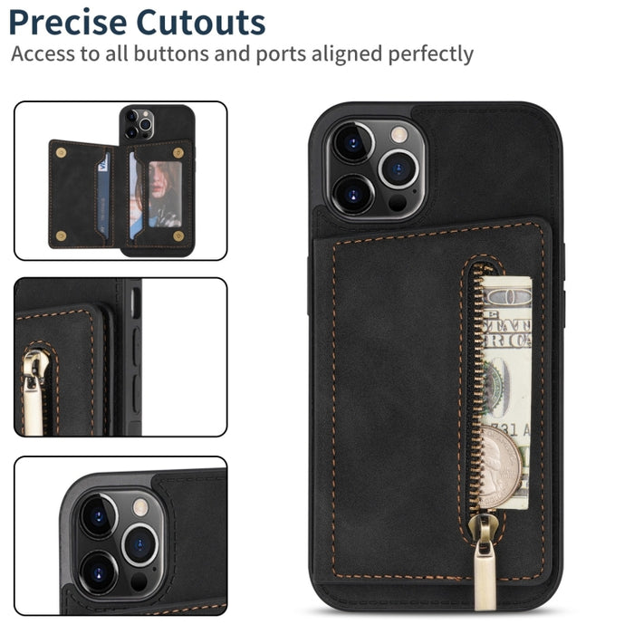 Funda con cremallera para teléfono con tarjetero