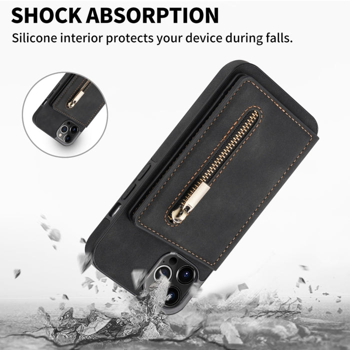 Funda con cremallera para teléfono con tarjetero