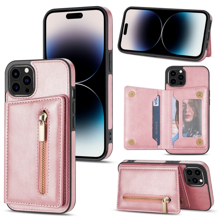 Funda con cremallera para teléfono con tarjetero