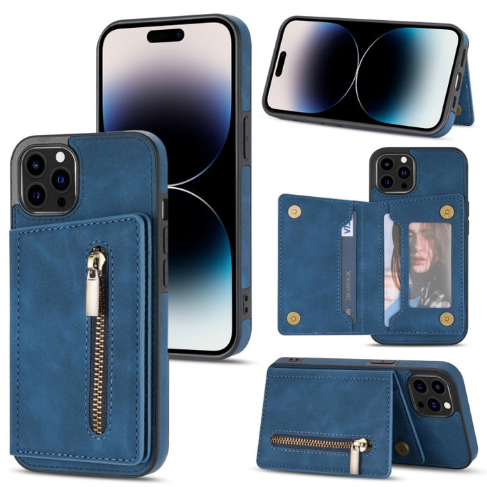 Funda con cremallera para teléfono con tarjetero