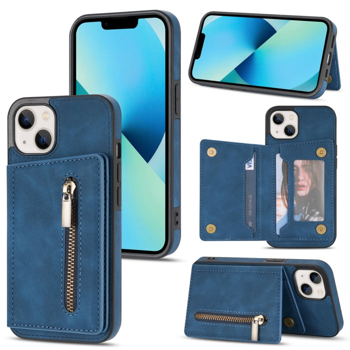 Funda con cremallera para teléfono con tarjetero