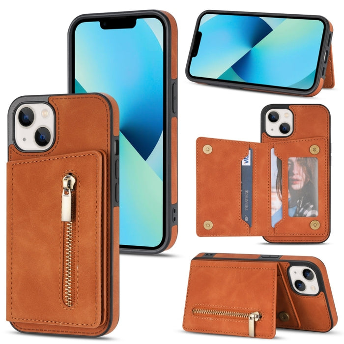 Funda con cremallera para teléfono con tarjetero