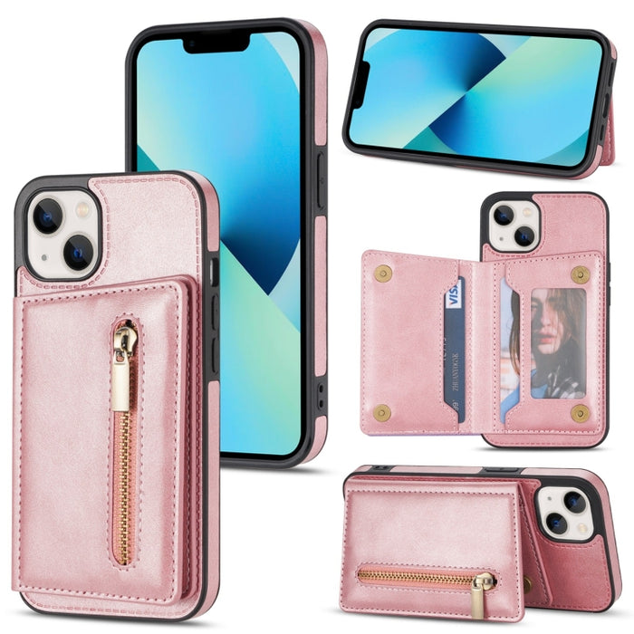 Funda con cremallera para teléfono con tarjetero