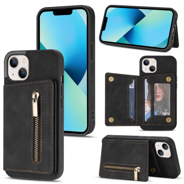 Funda con cremallera para teléfono con tarjetero