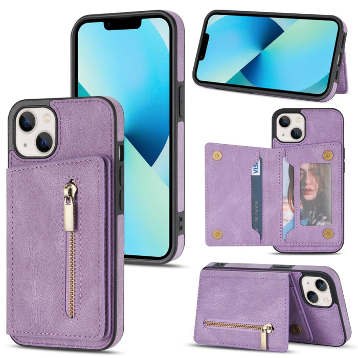 Funda con cremallera para teléfono con tarjetero