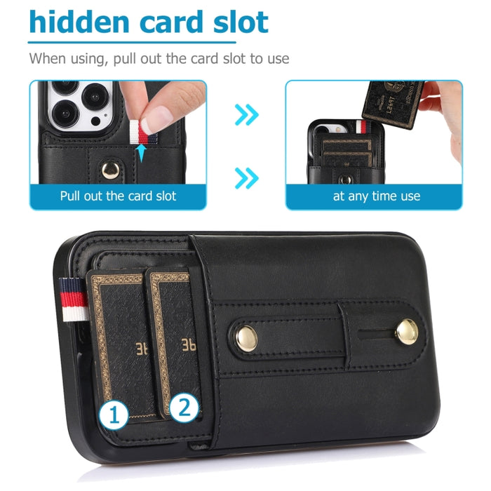 Muñequera Kickstand Wallet Funda de cuero para teléfono