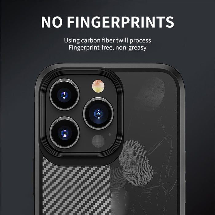 Funda protectora para teléfono iPAKY con textura de fibra de carbono a prueba de golpes PC + TPU