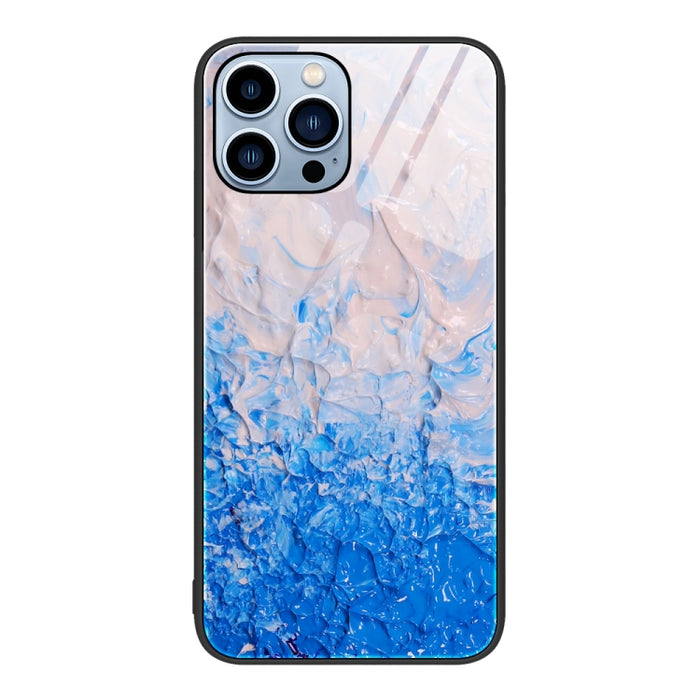 Estuche protector de teléfono de vidrio con patrón de mármol