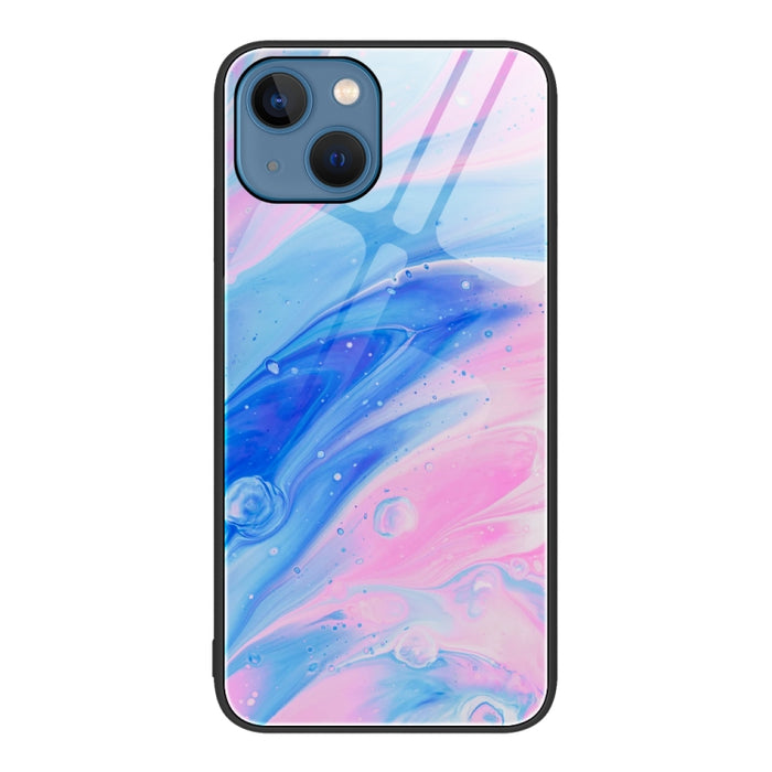 Estuche protector de teléfono de vidrio con patrón de mármol