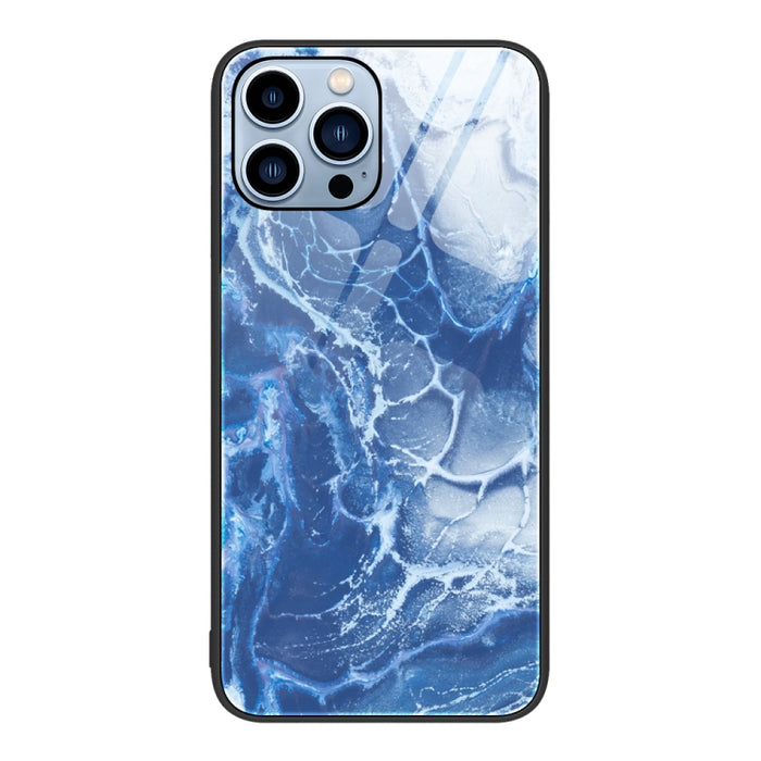 Estuche protector de teléfono de vidrio con patrón de mármol