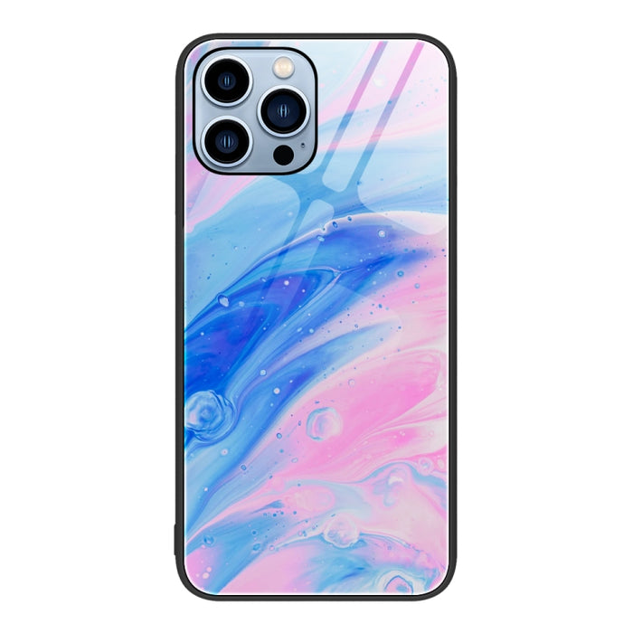 Estuche protector de teléfono de vidrio con patrón de mármol
