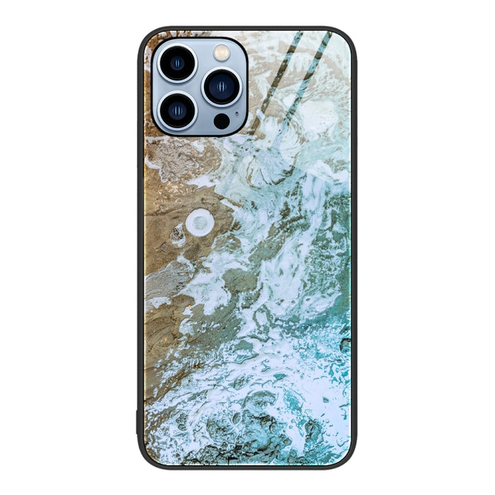 Estuche protector de teléfono de vidrio con patrón de mármol
