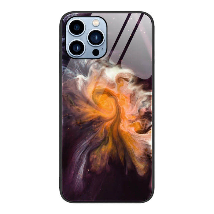 Estuche protector de teléfono de vidrio con patrón de mármol