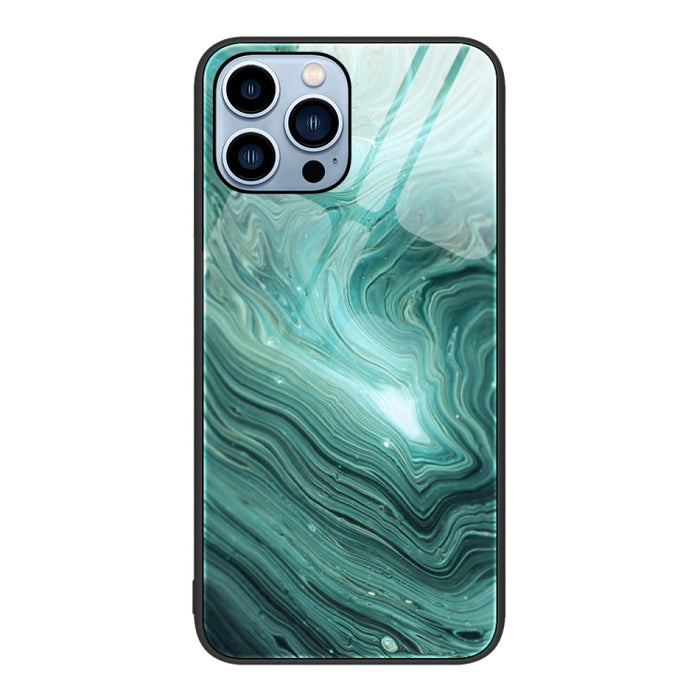 Estuche protector de teléfono de vidrio con patrón de mármol
