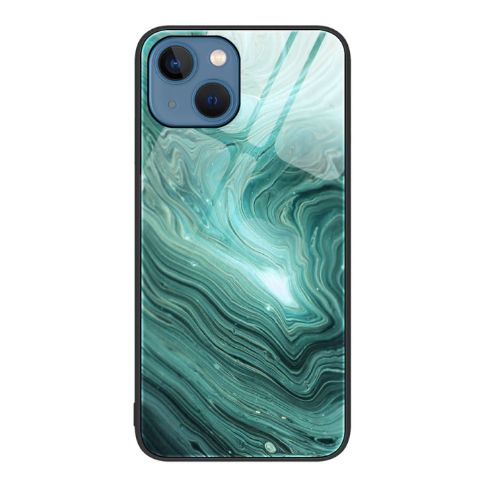 Estuche protector de teléfono de vidrio con patrón de mármol