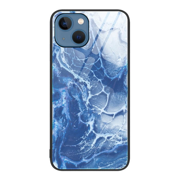 Estuche protector de teléfono de vidrio con patrón de mármol
