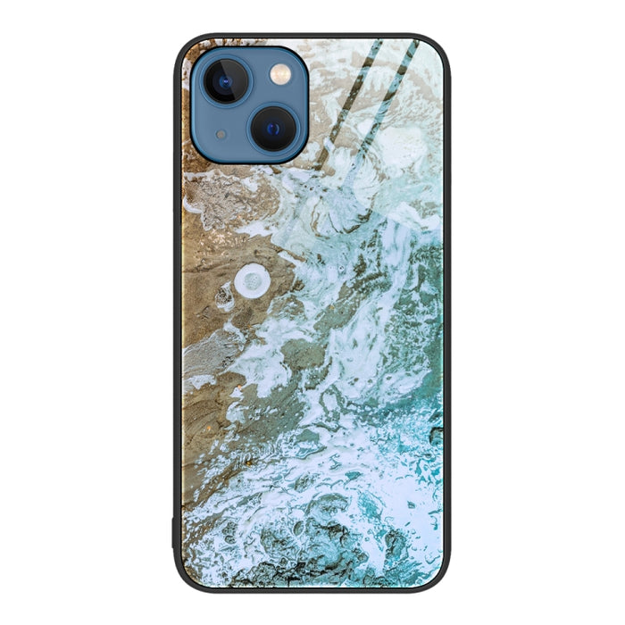 Estuche protector de teléfono de vidrio con patrón de mármol