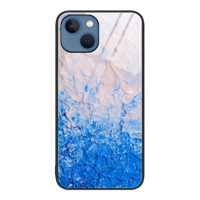 Estuche protector de teléfono de vidrio con patrón de mármol