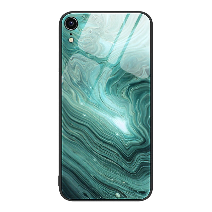 Estuche protector de teléfono de vidrio con patrón de mármol