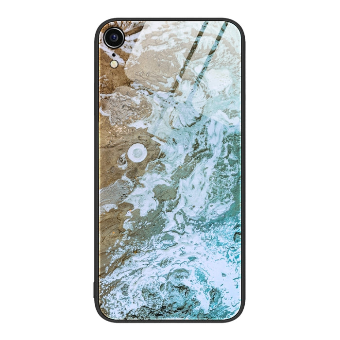 Estuche protector de teléfono de vidrio con patrón de mármol