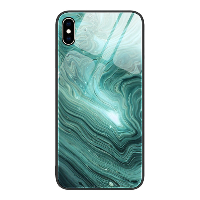 Estuche protector de teléfono de vidrio con patrón de mármol