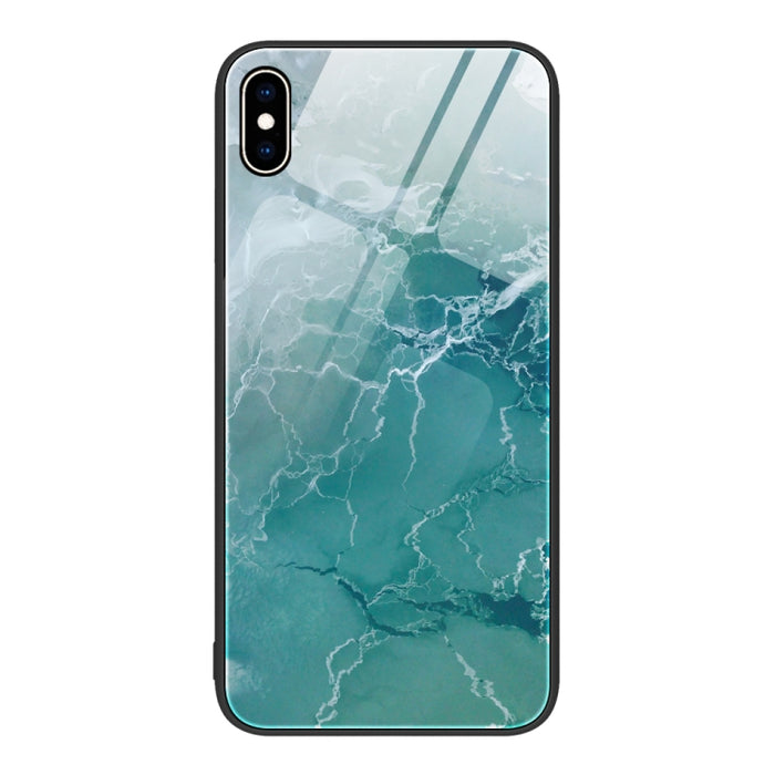 Estuche protector de teléfono de vidrio con patrón de mármol