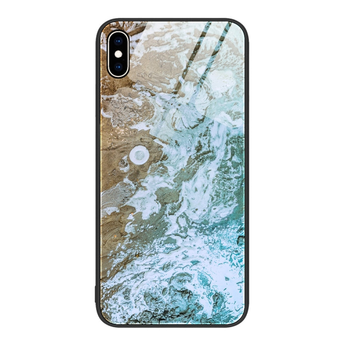 Estuche protector de teléfono de vidrio con patrón de mármol