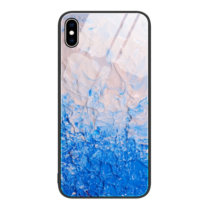 Estuche protector de teléfono de vidrio con patrón de mármol