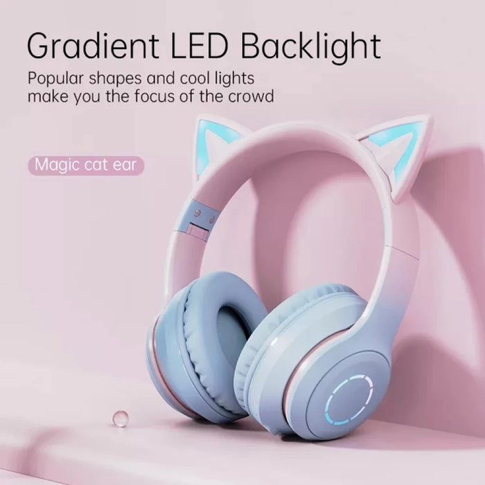 BT029C RGB Modos duales Oreja de gato Auriculares inalámbricos Bluetooth