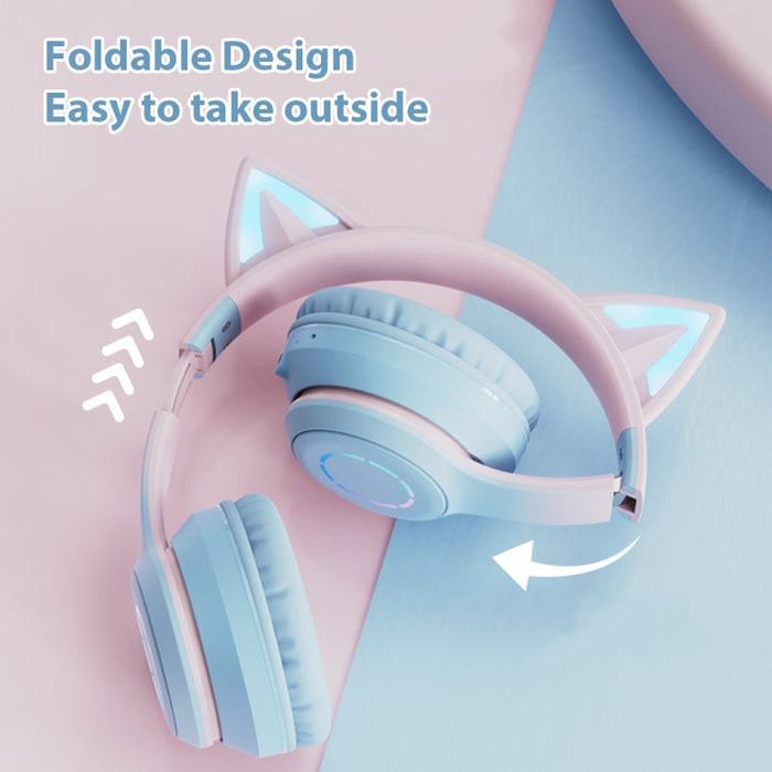BT029C RGB Modos duales Oreja de gato Auriculares inalámbricos Bluetooth