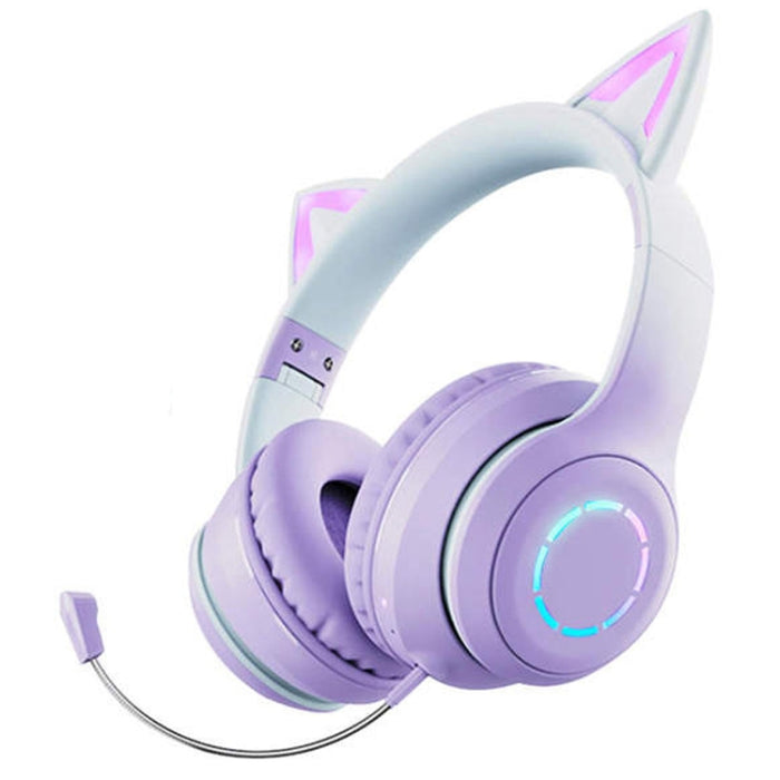 BT029C RGB Modos duales Oreja de gato Auriculares inalámbricos Bluetooth