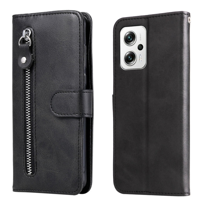 Estuche para teléfono de cuero con tapa horizontal y cremallera con textura de becerro a la moda, For Xiaomi Redmi K40S / Poco F4, For Xiaomi Redmi Note 11T Pro / Poco X4 GT, For Xiaomi 12X