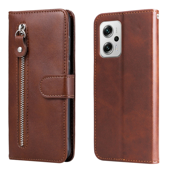 Estuche para teléfono de cuero con tapa horizontal y cremallera con textura de becerro a la moda, For Xiaomi Redmi K40S / Poco F4, For Xiaomi Redmi Note 11T Pro / Poco X4 GT, For Xiaomi 12X