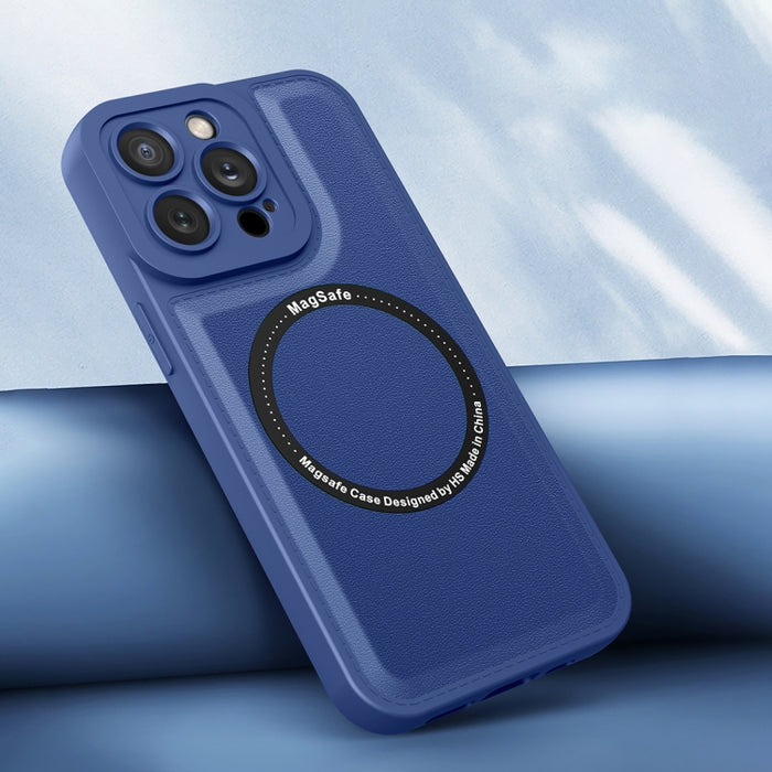 Estuche para teléfono de cuero liso magnético Magsafe