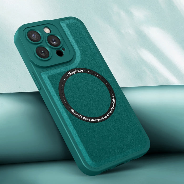 Estuche para teléfono de cuero liso magnético Magsafe