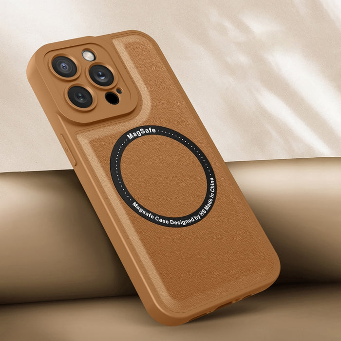 Estuche para teléfono de cuero liso magnético Magsafe