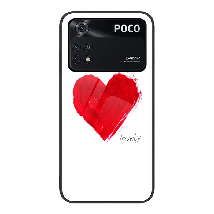 Caja de teléfono de vidrio pintado colorido, For Xiaomi Poco M4 Pro