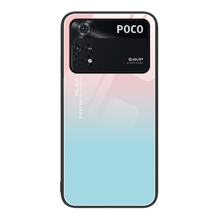 Caja de teléfono de vidrio pintado colorido, For Xiaomi Poco M4 Pro