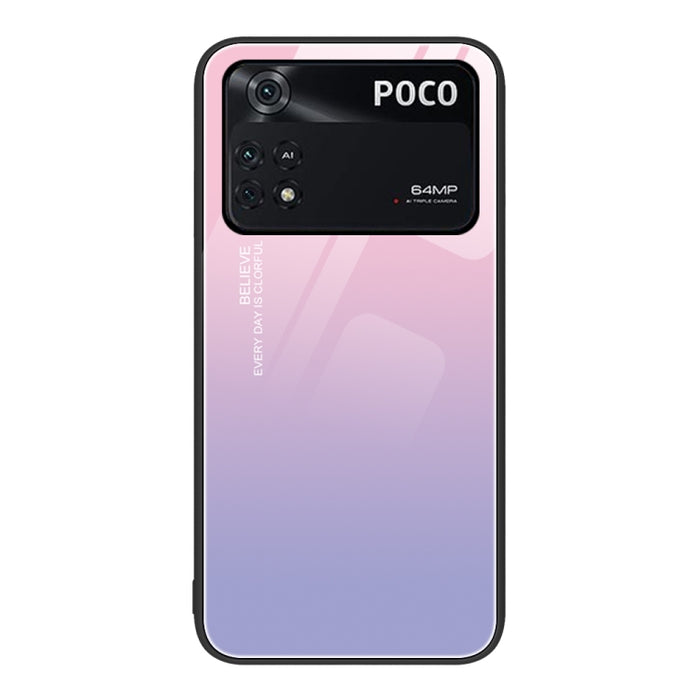 Caja de teléfono de vidrio pintado colorido, For Xiaomi Poco M4 Pro